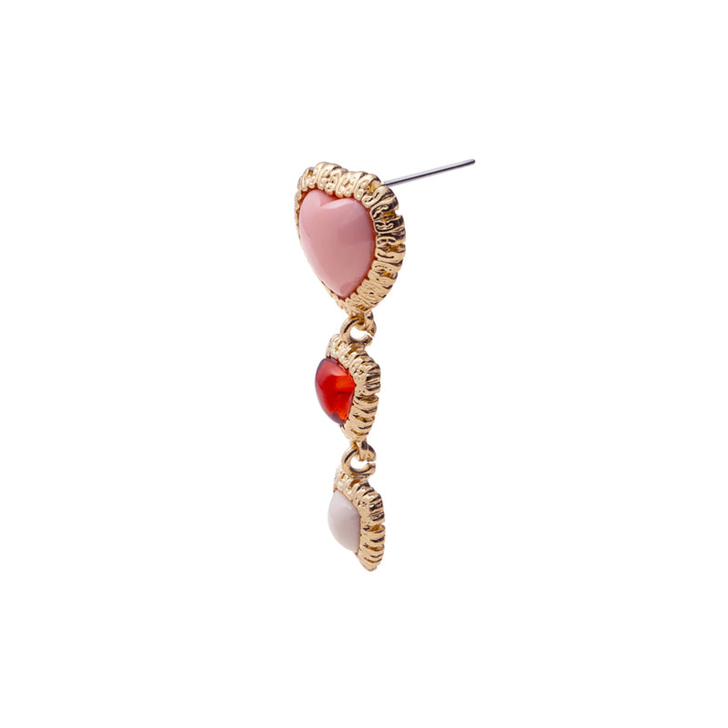 mini triple heart drop earrings (6565960548470)
