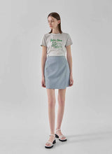 (R-SK-4616) Color Stitch Wrap Mini Skirt