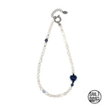 ハートミックスパールネックレス / Heart mix pearl necklace (blue)
