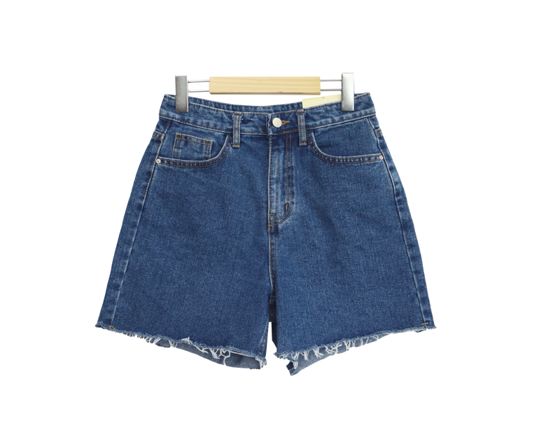 Kez Light Blue Dark Blue High-Waist Shorts (2 colors)