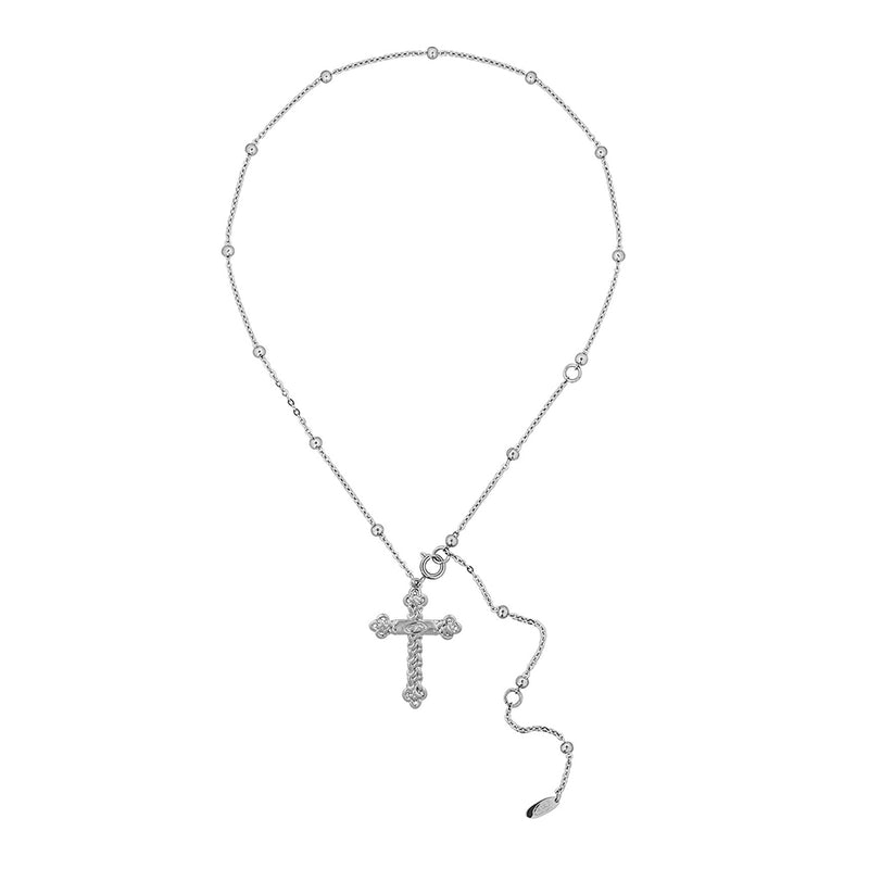 NO.473 [SILVER] KNOT CROSS NECKLACE