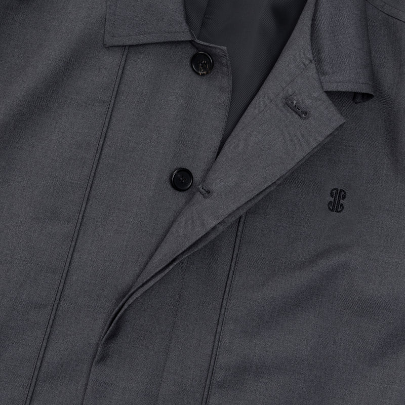 ヘムボタンクロップジャケット / Hem Button Crop Jacket (Gray)