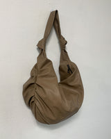 vegan leather shirring shoulder bag (2color) (4631520739446)