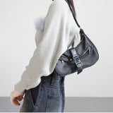 ティンゴバックルジッパーショルダーバッグ/tingo buckle zipped shoulder bag