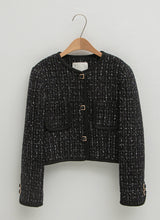 ウールツイードストラクチャークロップジャケット / (JK-2776) Wool Tweed String Cropped Jacket