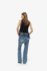 skirt denim pants (blue)