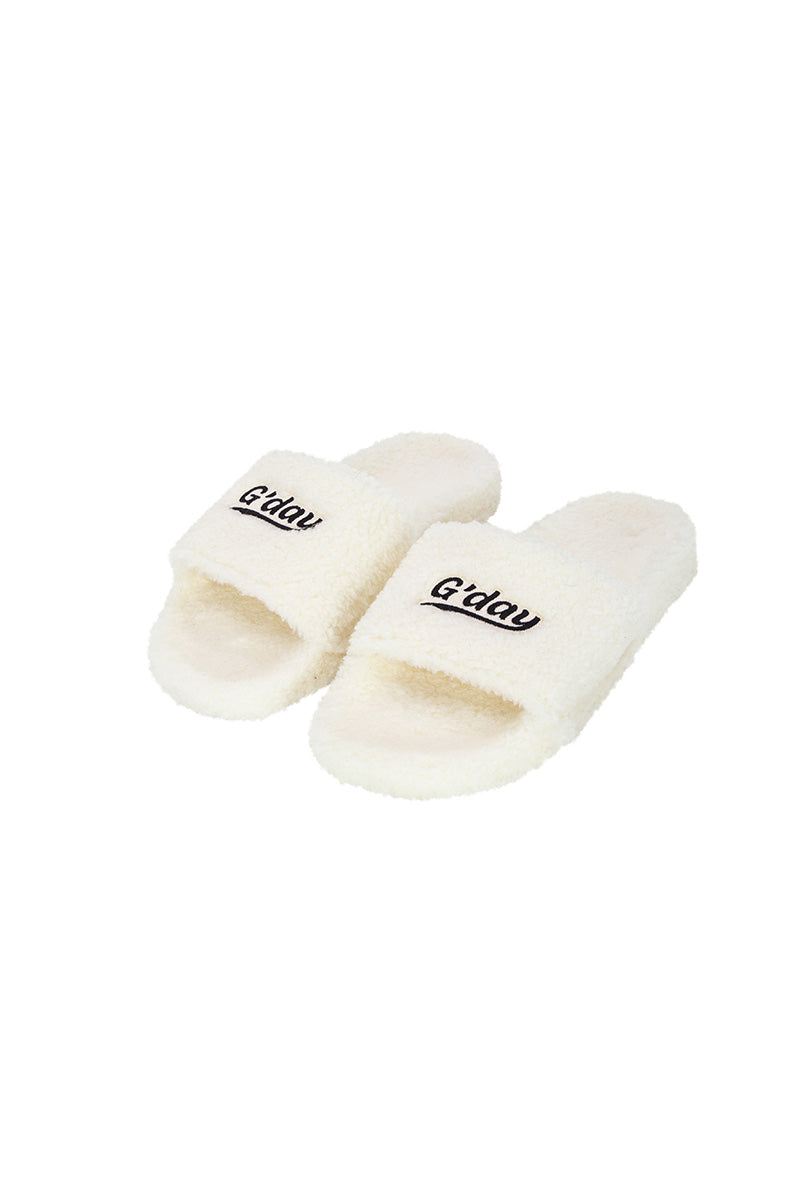 グッドデイファリーサンダル/G'day furry sandals (white)