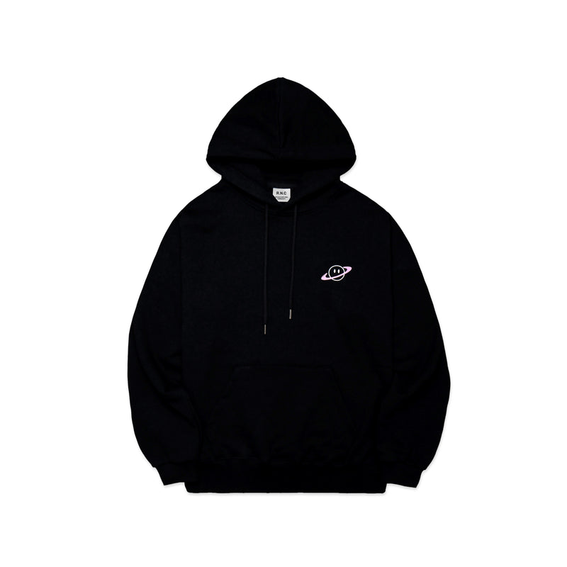 Over-sized Signature Hoodie Black with Pink Band (4595381960822)