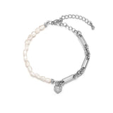 シャンテハートキュービックパールブレスレット/chanter heart cubic pearl bracelet