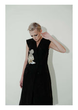 エンブロイダードクリノリンテイラードドレス / Embroidered Crinoline Tailored Dress (4464547004534)