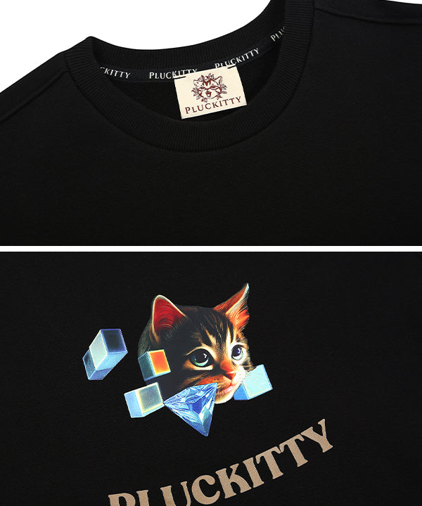 ジェムインドリームキューブプリントスウェットシャツ/Gem in dream cube print sweatshirt black [Unisex]