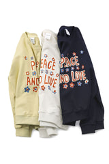 Peace and love Sweat shirts lemon (6594387640438)