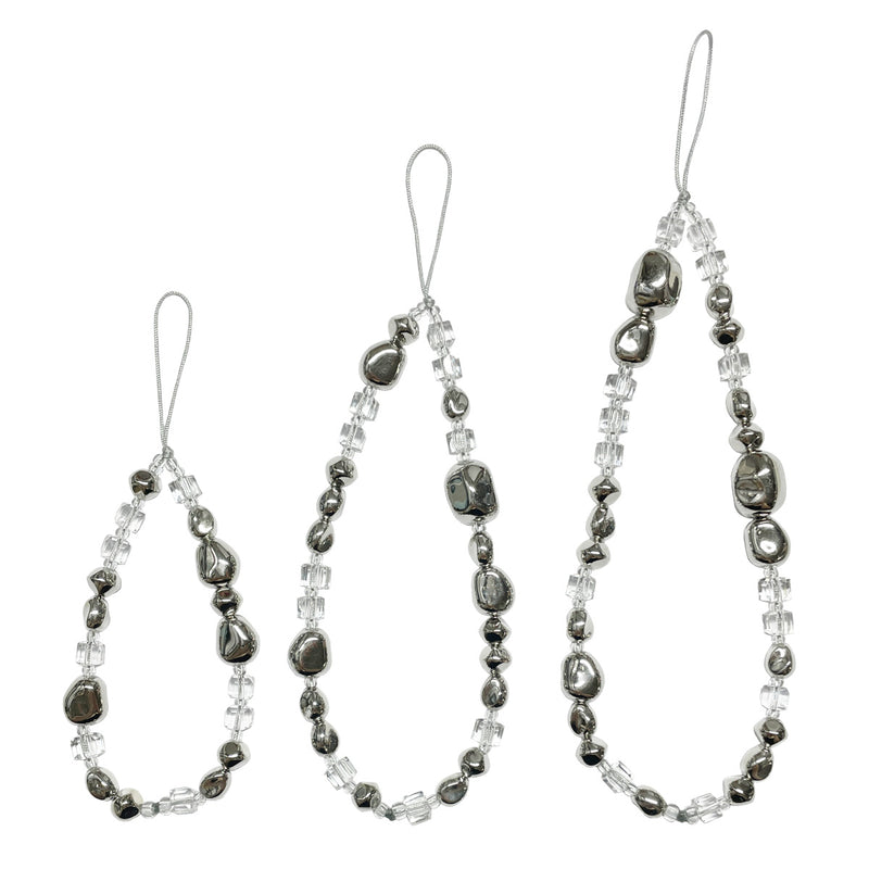 JSG Silver Blend Crystal Beads Strap - Short