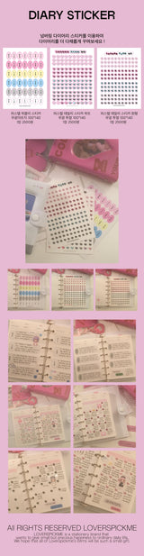パステルデイリーステッカーセット/Pastel Diary Sticker Set