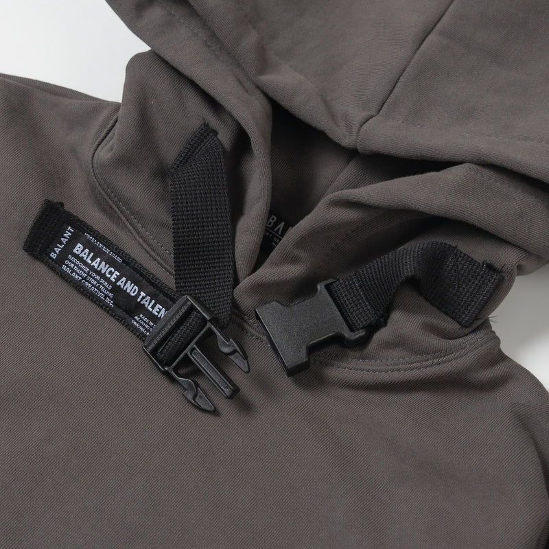 Classic minislogan buckle hoodie - Darkgray (6624477020278)