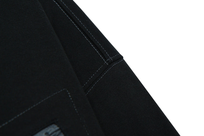 ポケット ジップアップ スウェットシャツ T63 ブラック