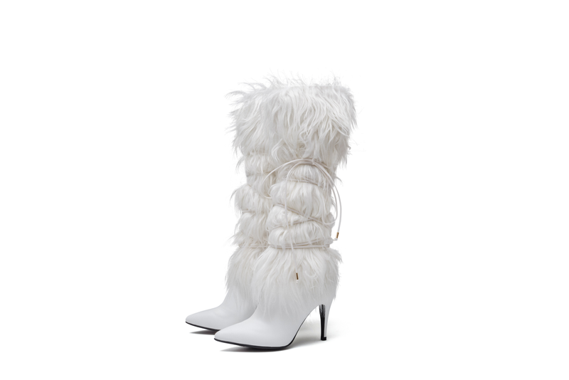 レアルレザーファーブーツ/Real Leather Fur Boots(White)