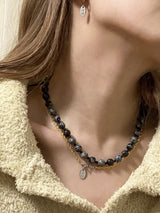 スノーフレークネックレス/Snowflake necklace (black)