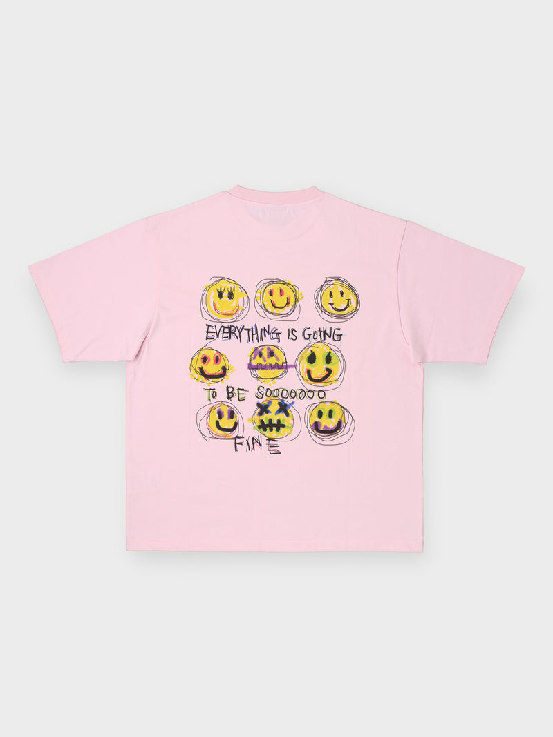 DOODLE SMILELY TEE - PINK / S24STS06-PINK
