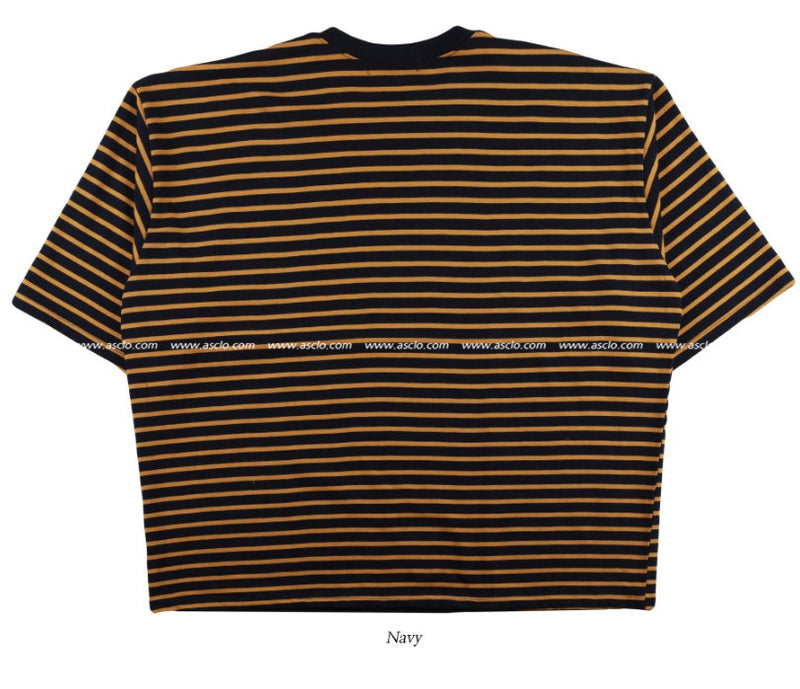 ASCLO Marine Stripe Three Quarter sleeve T Shirt (3color) (6565916049526)