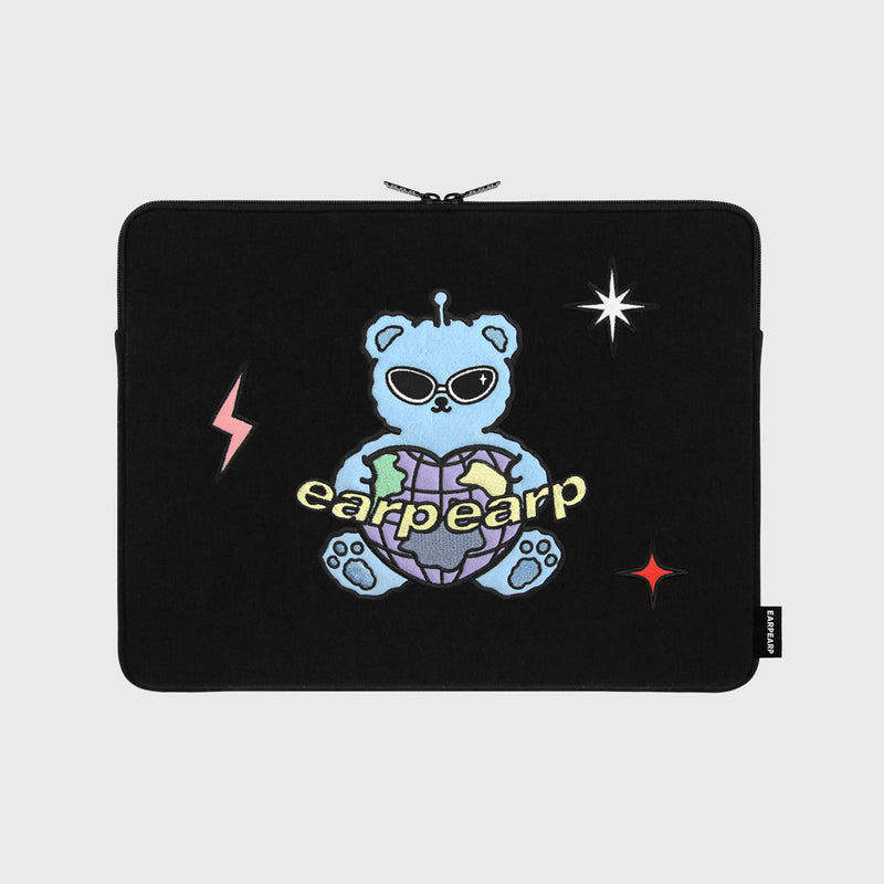 SPACE NIGHT BEAR-BLACK(13INCH NOTEBOOK POUCH) (6615488659574)