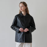 エコレザーボタンジャケット / Eco leather button jacket