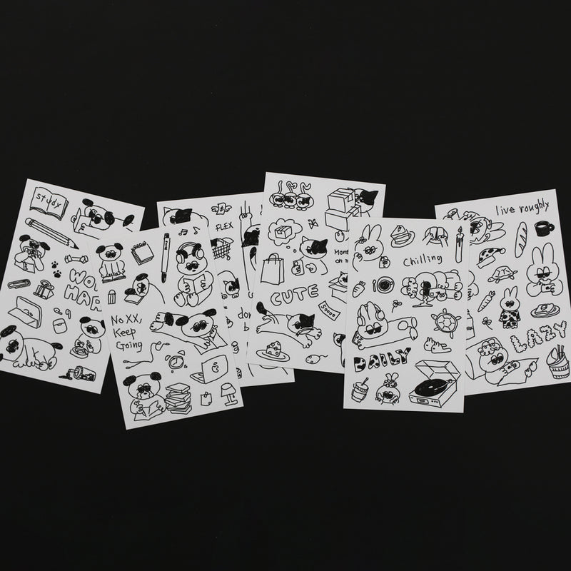 デイリードローイングステッカー ver.1 (6シート) / Daily Drawing Sticker ver.1 (a set of 6 sheets)
