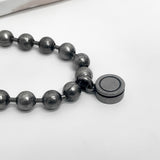 9mm ボールチェーン バレットバック ブレスレット / [BLESSEDBULLET]9mm ball chain bulletback bracelet_dark silver