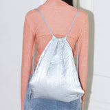 GLOSSY QUILTING STRING BAG_SILVER
