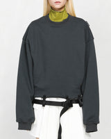 ベルト付き クロップ スウェット / FAN YOUNG Belted Crop Sweatshirt (4437214003318)