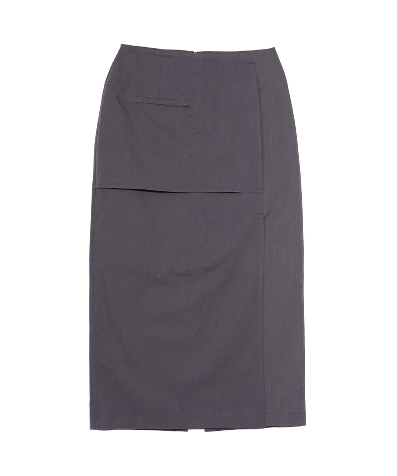 Classic pocket maxi cutting skirt_Charcoal