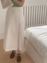 Ribbed Summer Cotton Pintuck Long Skirt Skirt (5 colors)