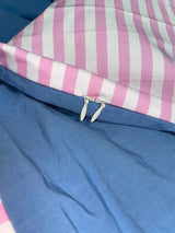 ハーフストライプベッディングカバーセット/half stripe bedding cover set - pink sky blue