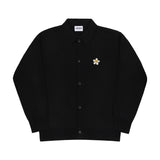 フラワードット刺繡ニットカラーカーディガン/Flower dot embroidered knit collar cardigan