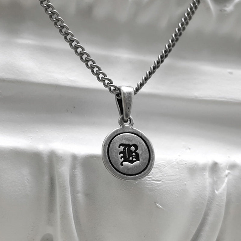 クラシック チェーン コイン ネックレス / [BLESSEDBULLET]classic chain coin necklace_vintage silver