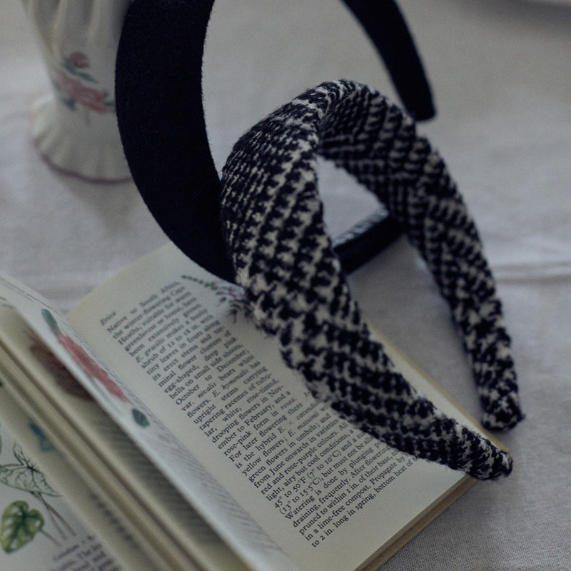 Black & White Check Wool Headband (6611857473654)