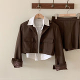 スクールユニフォームカラジャケット2ピースセット / [Bellide made/Good Detail] School Uniform Kara Jacket Two-piece Set