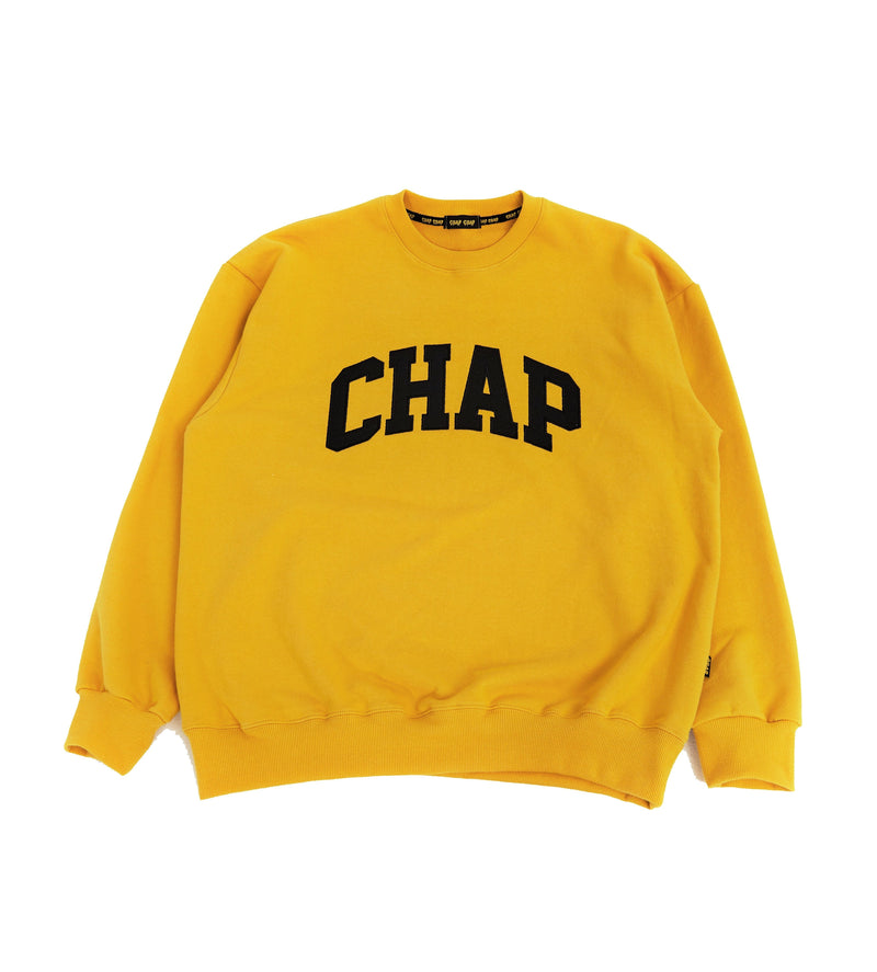 Chap Logo over Fit Sweatshirt(Yellow) (6629096489078)