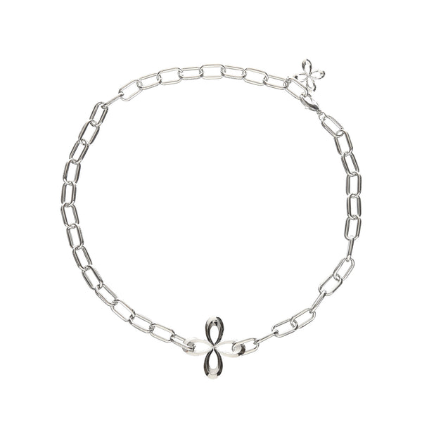 クローバーボールドチェーンネックレス / surgery clover bold chain necklace 'silver'
