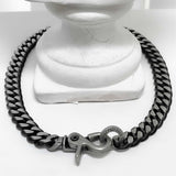 [BLESSEDBULLET]black line  chain necklace_blacksilver_13mm/11mm (6567972765814)