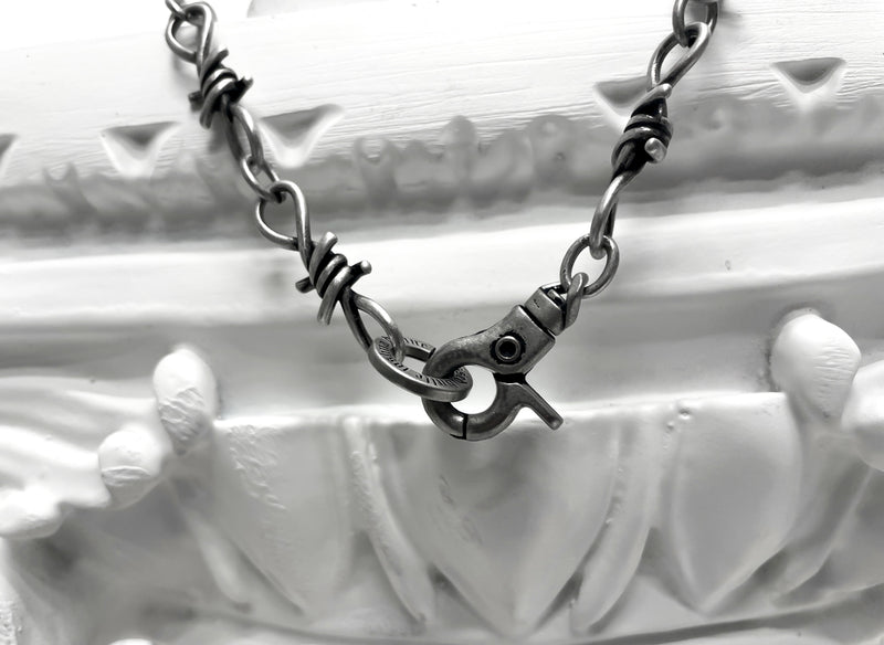 [BLESSEDBULLET]10mm thron link  necklace_vintage silver/silver/gold (6562967486582)