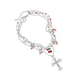 レインボークロスチェリーネックレス / Rainbow Cross Cherry Necklace