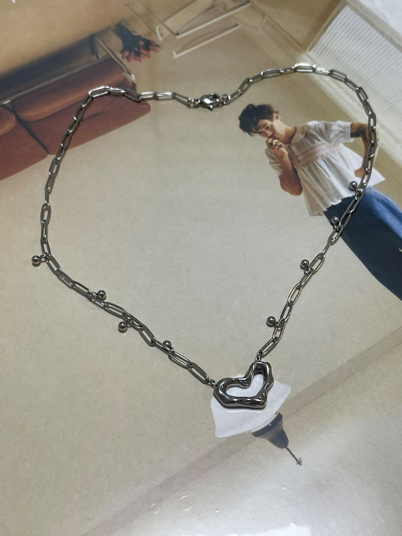 ボールドハートチェーンネックレス / Bold Heart Chain Necklace