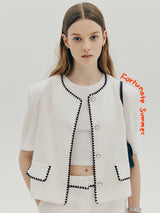 ツイード刺繍ジャケット / Tweed embroidery jacket - White