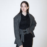 Fantasia Corset Wool Jacket (BLACK)