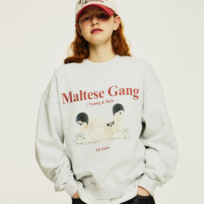 (裏起毛)マルチーズギャングスウェットシャツ/(Napping)Maltese gang sweatshirts