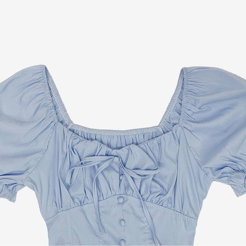 エイドハーフシャードブラウス / Aid half shirred blouse