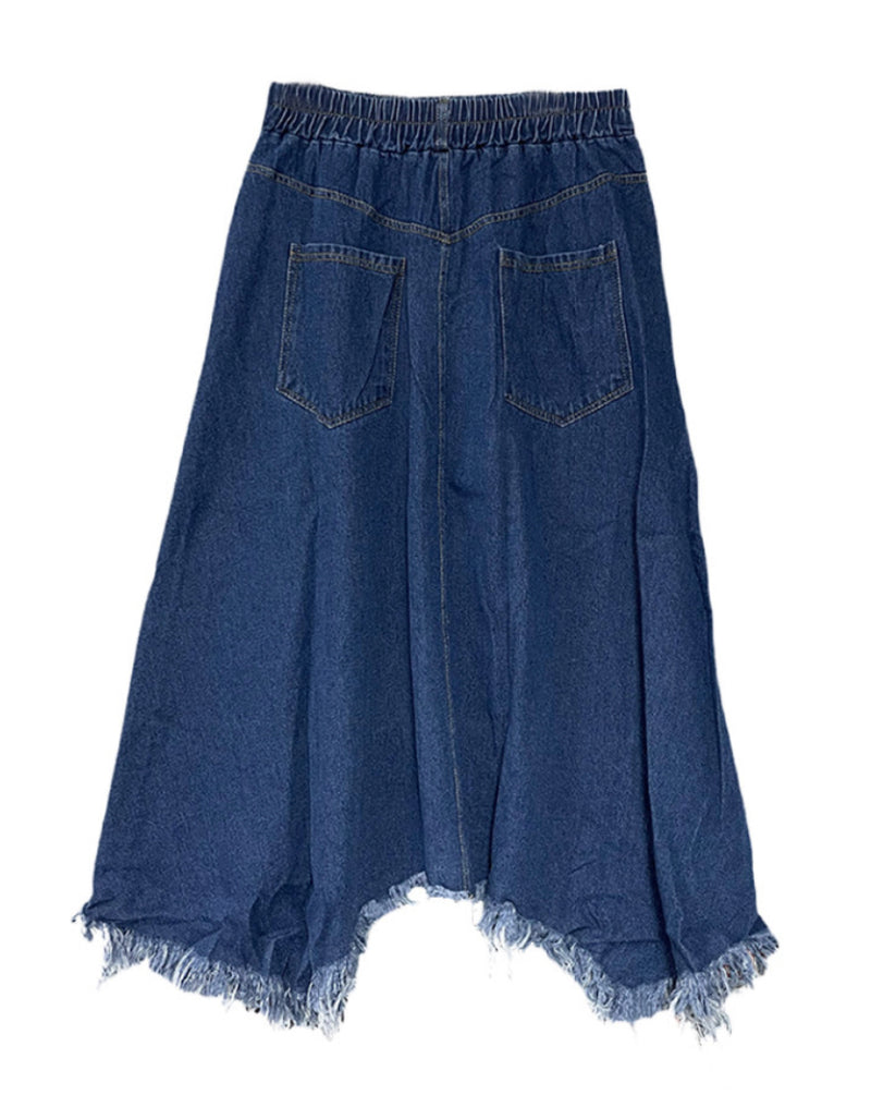 ビンテージジーンズダメージロングスカート / vintage jean damage long skirt