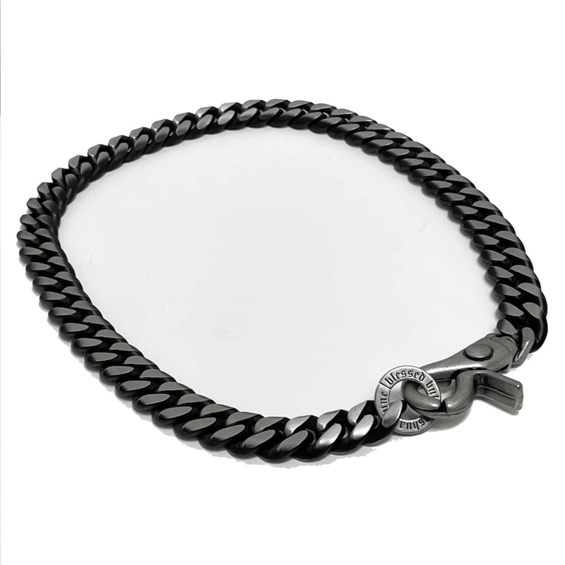 [BLESSEDBULLET]black line  chain necklace_blacksilver_13mm/11mm (6567972765814)