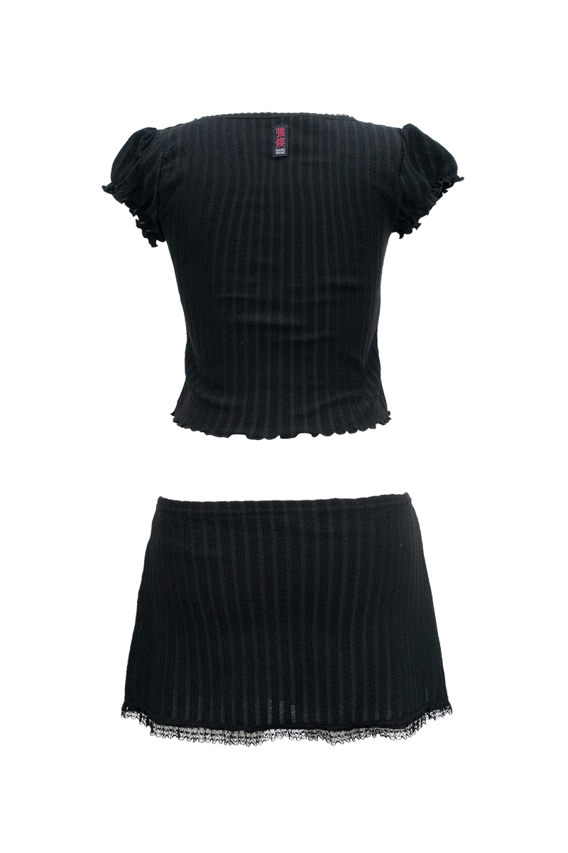 グランジスカートセット / Black Purple Grunge Skirt Set